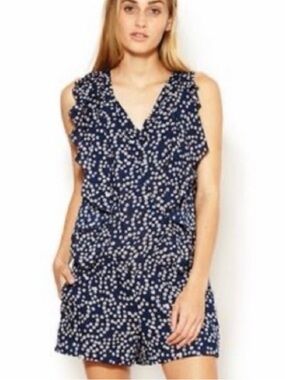 Maje Navy Ditsy Floral Print 
Romper